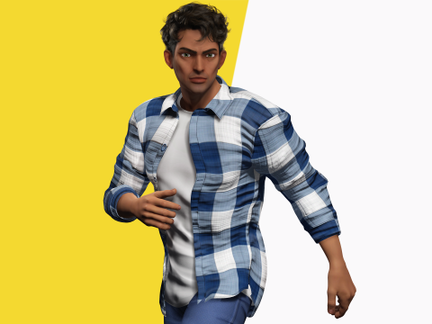 Intense Rugged Look Rigged Stylized Toon 3D Male Character Modello 3D