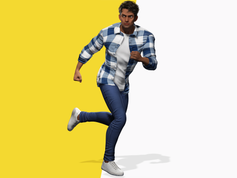 Intense Rugged Look Rigged Stylized Toon 3D Male Character Modello 3D