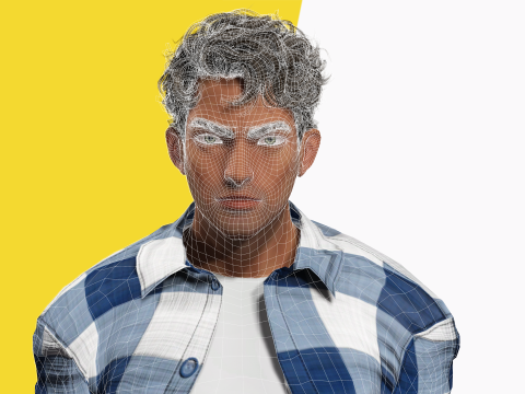 Intense Rugged Look Rigged Stylized Toon 3D Male Character Modello 3D
