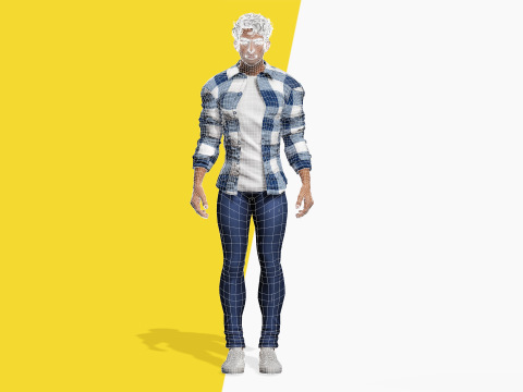Intense Rugged Look Rigged Stylized Toon 3D Male Character Modello 3D