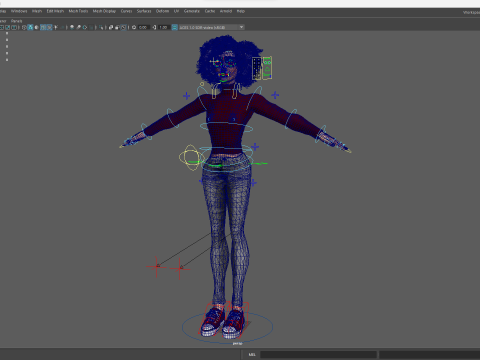 Red Turtleneck Rigged Stylized Young Woman 3D Character 3D Model