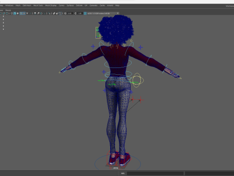 Red Turtleneck Rigged Stylized Young Woman 3D Character 3D Model