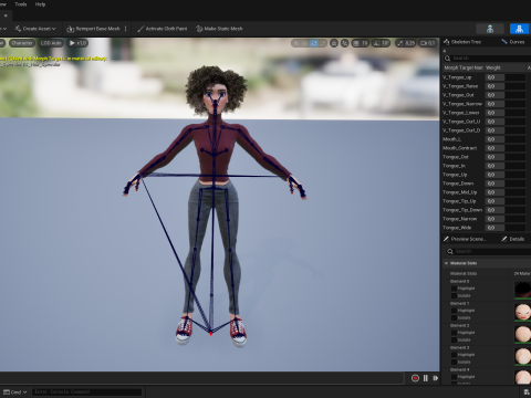 Red Turtleneck Rigged Stylized Young Woman 3D Character 3D Model