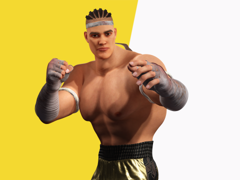 Strong Warrior Rigged Toon Fighter Martial Modelo 3D