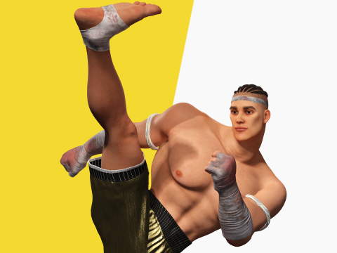Strong Warrior Rigged Toon Fighter Martial Modelo 3D