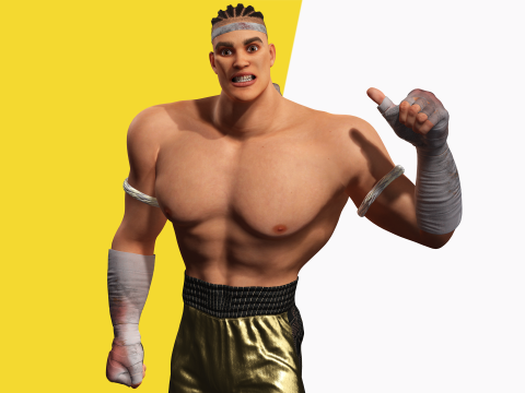 Strong Warrior Rigged Toon Fighter Martial Modelo 3D