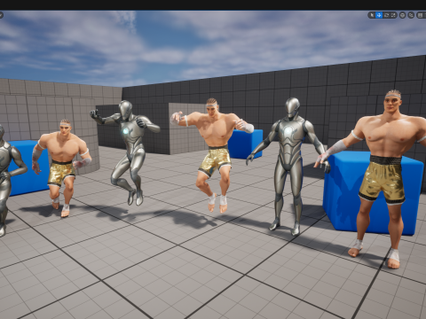 Strong Warrior Rigged Toon Fighter Martial Modelo 3D