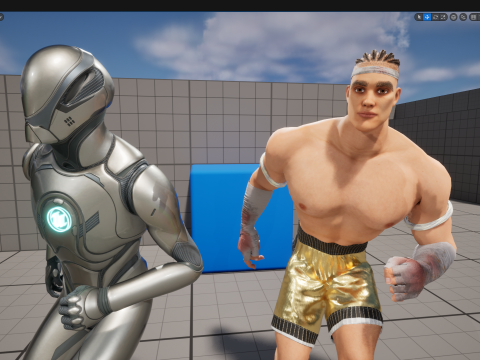 Strong Warrior Rigged Toon Fighter Martial Modelo 3D