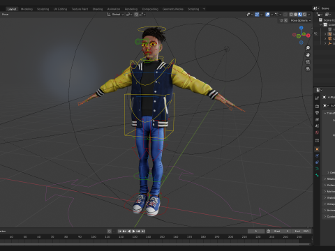 Varsity Jacket Rigged Stylized Toon 3D Male Character Modelo 3D