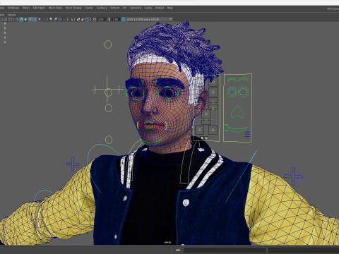 Varsity Jacket Rigged Stylized Toon 3D Male Character Modelo 3D