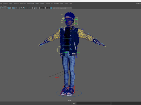 Varsity Jacket Rigged Stylized Toon 3D Male Character Modelo 3D
