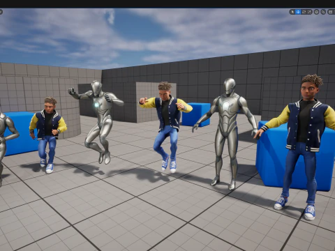 Varsity Jacket opgetuigd gestileerd Toon 3D mannelijk karakter 3D Model