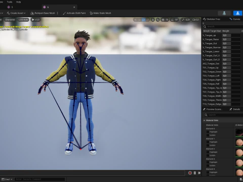 Varsity Jacket opgetuigd gestileerd Toon 3D mannelijk karakter 3D Model