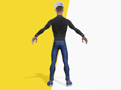 Varsity Jacket Rigged Stylized Toon 3D Male Character Modelo 3D