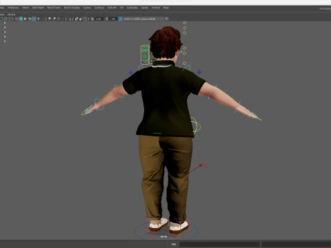 Nerdy Guy with Glasses and Curly Hair Stylized 3D 3D Model