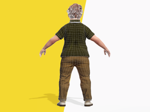 Nerdy Guy with Glasses and Curly Hair Stylized 3D 3D मॉडल