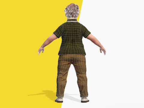 Nerdy Guy with Glasses and Curly Hair Stylized 3D 3D Model