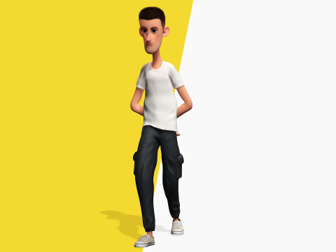 Fun and Quirky Male Rigged Exaggerated Toon 3D Guy Modello 3D