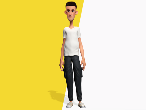 Fun and Quirky Male Rigged Exaggerated Toon 3D Guy Modello 3D