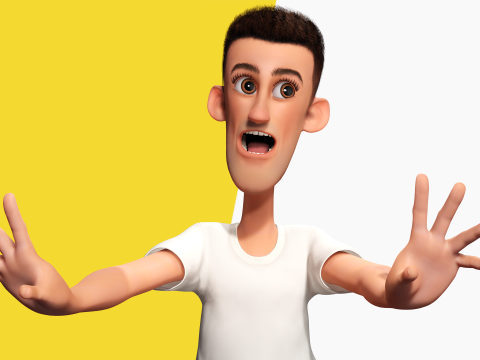 Fun and Quirky Male Rigged Exaggerated Toon 3D Guy Modello 3D