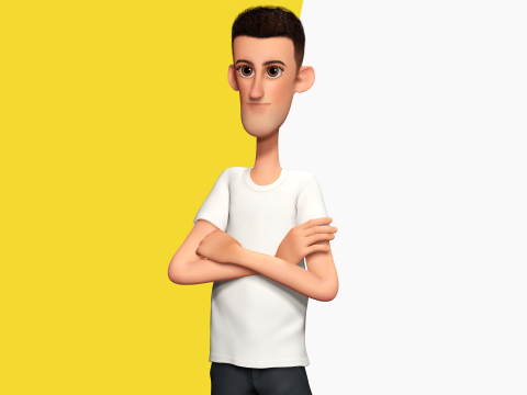 Fun and Quirky Male Rigged Exaggerated Toon 3D Guy Modello 3D