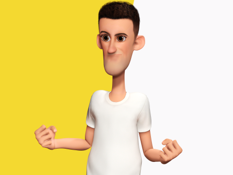 Fun and Quirky Male Rigged Exaggerated Toon 3D Guy Modello 3D