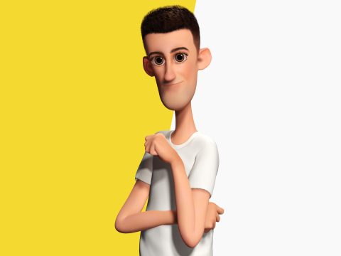 Fun and Quirky Male Rigged Exaggerated Toon 3D Guy Modello 3D