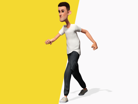 Fun and Quirky Male Rigged Exaggerated Toon 3D Guy Modello 3D