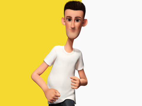 Fun and Quirky Male Rigged Exaggerated Toon 3D Guy Modello 3D