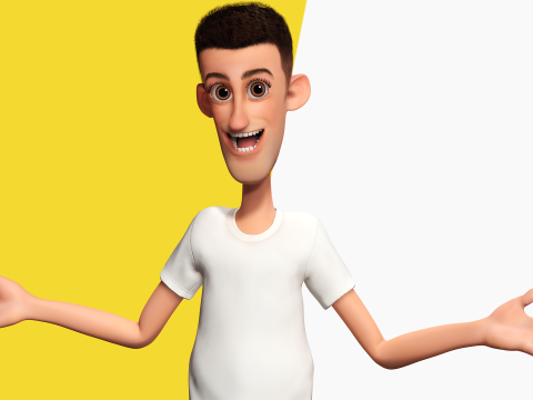 Fun and Quirky Male Rigged Exaggerated Toon 3D Guy Modello 3D