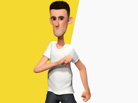 Fun and Quirky Male Rigged Exaggerated Toon 3D Guy Modello 3D