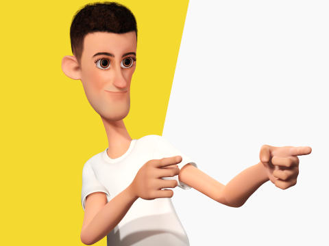 Fun and Quirky Male Rigged Exaggerated Toon 3D Guy Modello 3D