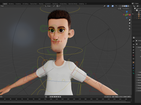 Fun and Quirky Male Rigged Exaggerated Toon 3D Guy Modello 3D