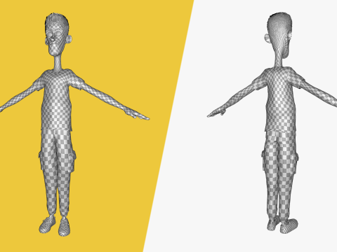 Fun and Quirky Male Rigged Exaggerated Toon 3D Guy Modello 3D