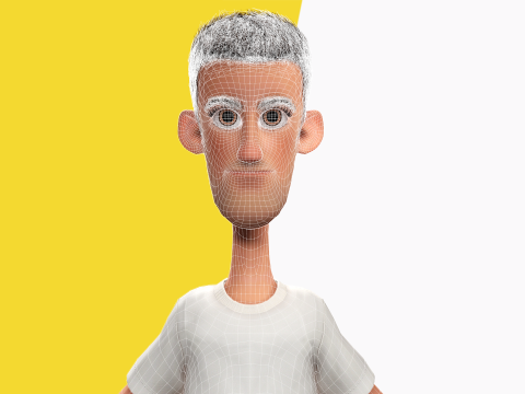 Fun and Quirky Male Rigged Exaggerated Toon 3D Guy Modello 3D