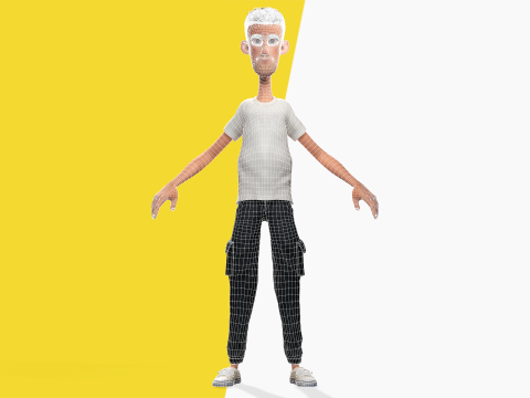 Fun and Quirky Male Rigged Exaggerated Toon 3D Guy Modello 3D