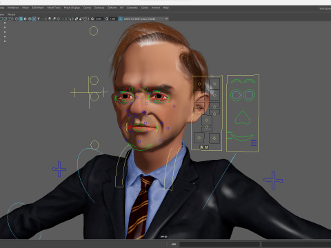 Wütender Chef mit Anzug und Krawatte stilisierter Cartoon-3D-Geschäftsmann 3D Modell