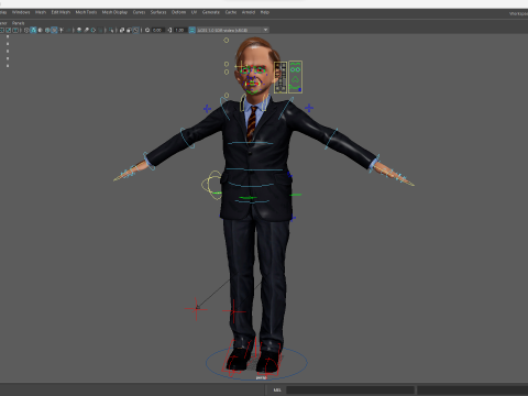Wütender Chef mit Anzug und Krawatte stilisierter Cartoon-3D-Geschäftsmann 3D Modell