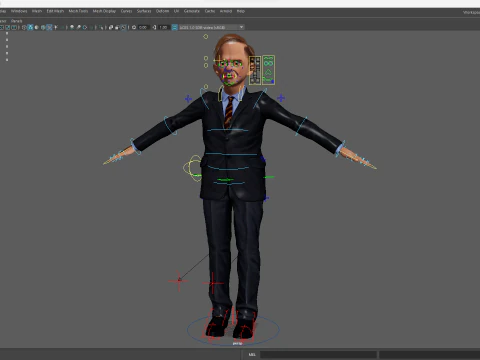 Angry Boss with Suit and Tie Stylized Cartoon 3D Businessman 3D Model