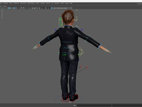 Angry Boss with Suit and Tie Stylized Cartoon 3D Businessman 3D Model