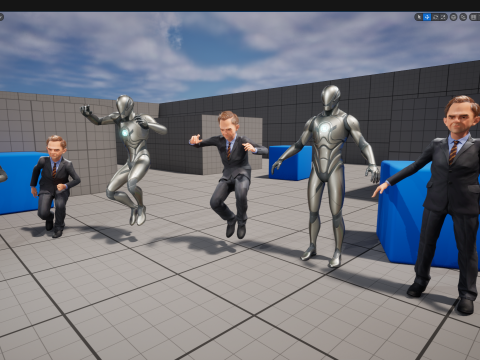 Wütender Chef mit Anzug und Krawatte stilisierter Cartoon-3D-Geschäftsmann 3D Modell