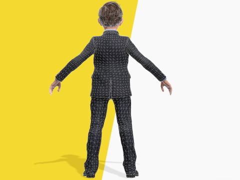 Wütender Chef mit Anzug und Krawatte stilisierter Cartoon-3D-Geschäftsmann 3D Modell