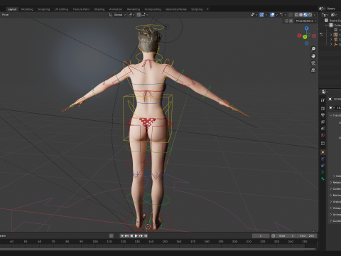 Short Hair Bikini Model Stylized 3D Female Character 3D Модель