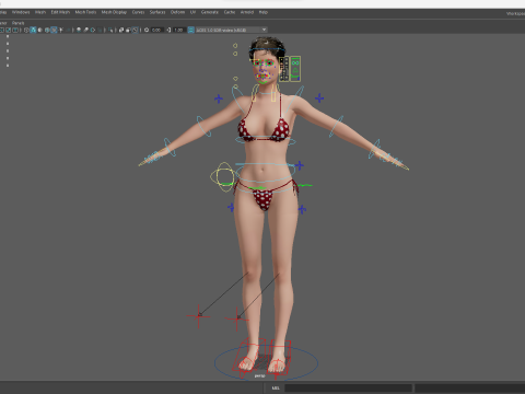 Short Hair Bikini Model Stylized 3D Female Character 3D Модель