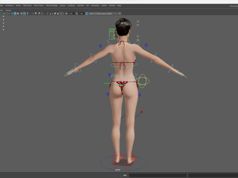 Short Hair Bikini Model Stylized 3D Female Character 3D Модель