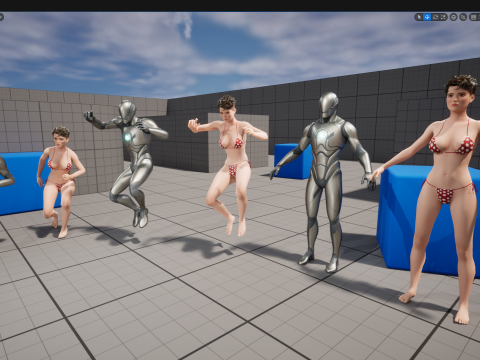 Short Hair Bikini Model Stylized 3D Female Character 3D Модель