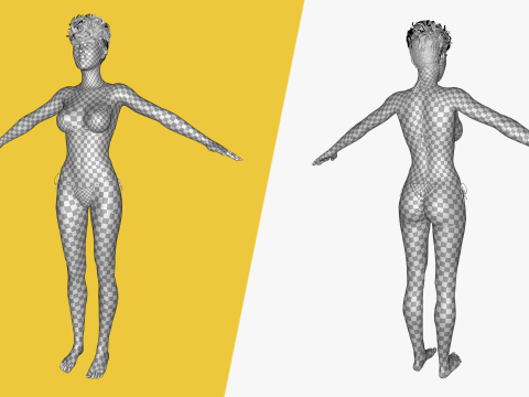 Short Hair Bikini Model Stylized 3D Female Character 3D Модель