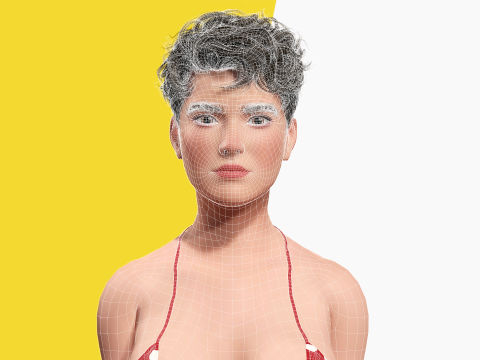Short Hair Bikini Model Stylized 3D Female Character 3D Модель