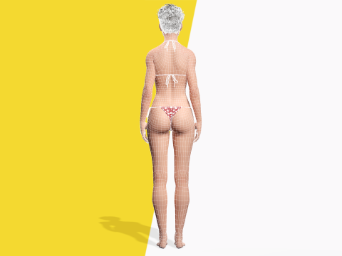 Short Hair Bikini Model Stylized 3D Female Character 3D Модель