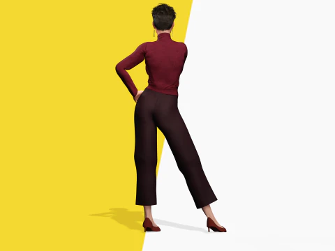 Confident and Modern Look Elegant Toon 3D Woman 3D Model